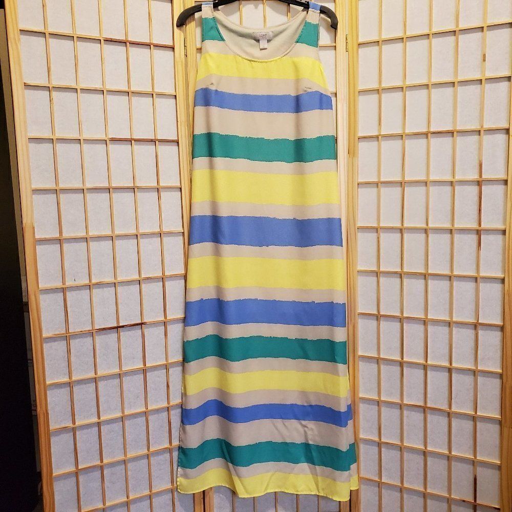 Ann Taylor Loft Lined Striped Vented Dress Sz S